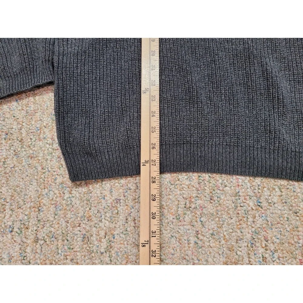 Eddie Bauer Sweater Men XL Grey Henley Chunk Knit Fisherman Outdoors Heavy USA - Picture 9 of 14